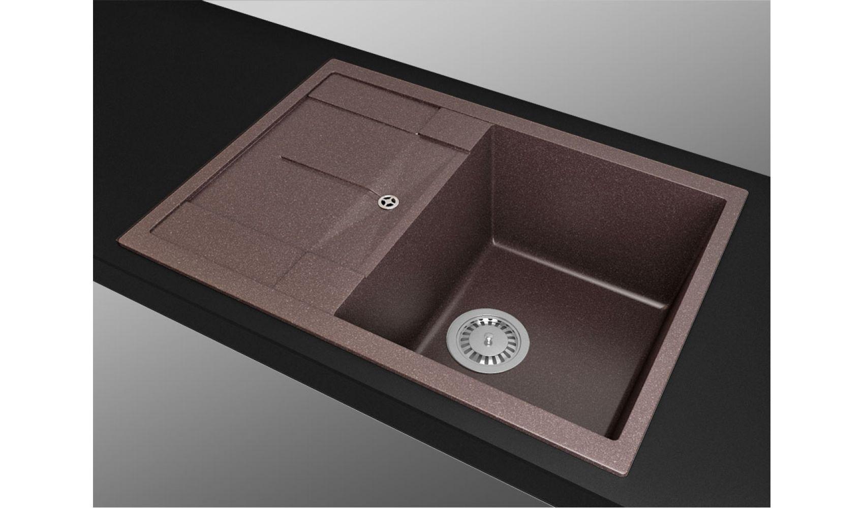 Кухонна мийка Lexona Candy Compact гранітна Коричневий - фото 4