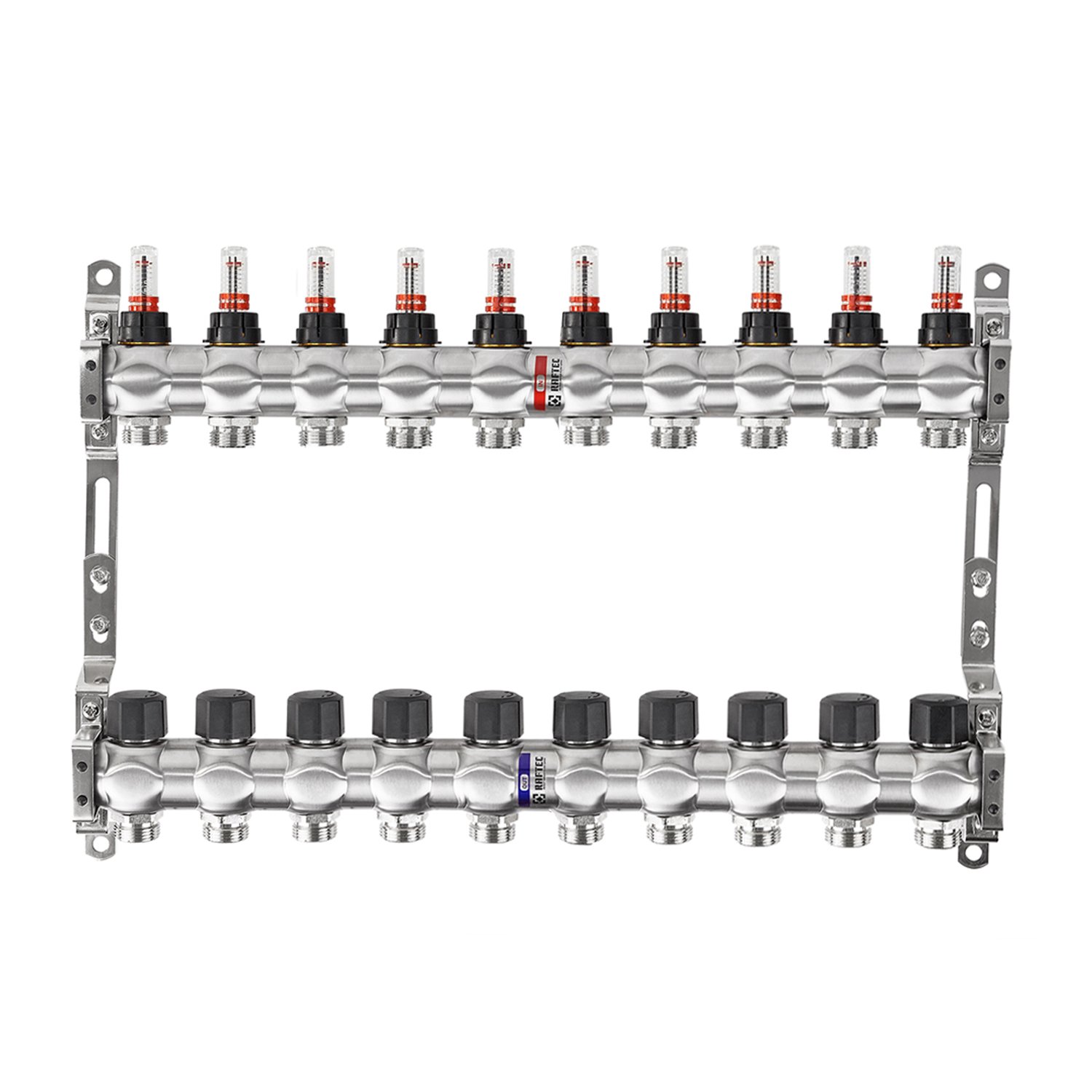 Коллектор с расходомерами Raftec 1″x10 RC03-10