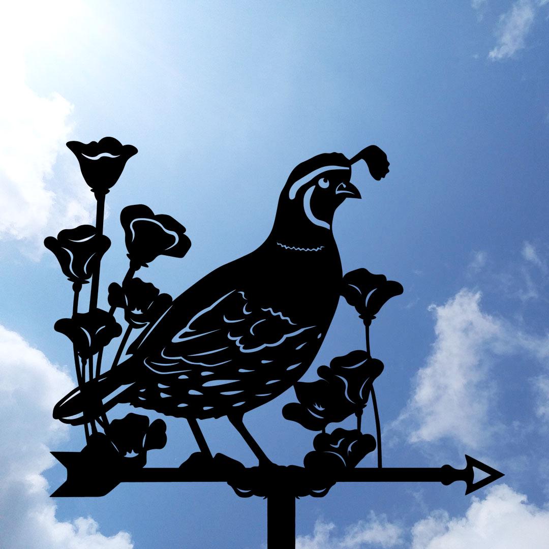 Флюгер на дом Птица в цветах Калифорнийская Перепелка (27760935)