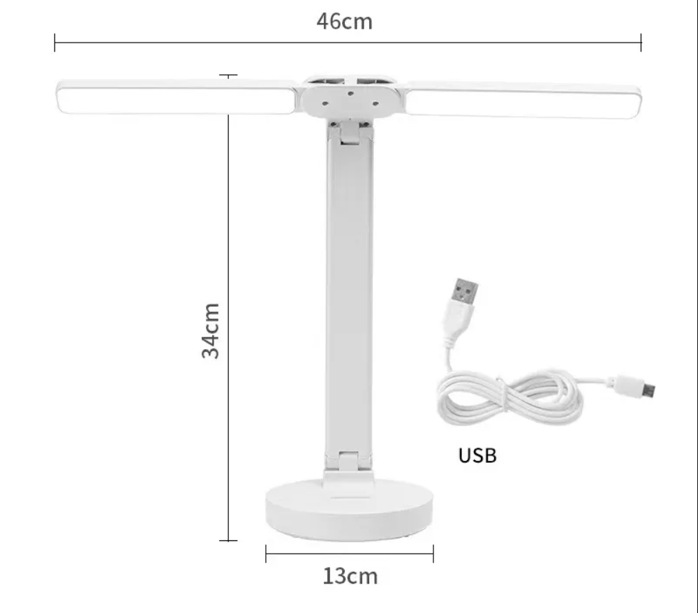 Настольная LED лампа на аккумуляторе Digad 1960 двойная с кабелем USB DC 5V/1A Белый - фото 4