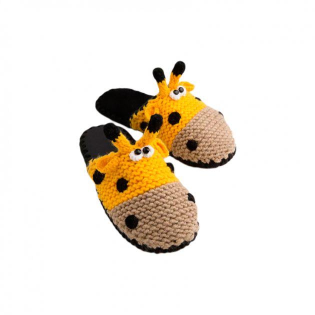 Тапки домашние женские Family Жираф ручная вязка р. 36/37 Разноцветный (351728)