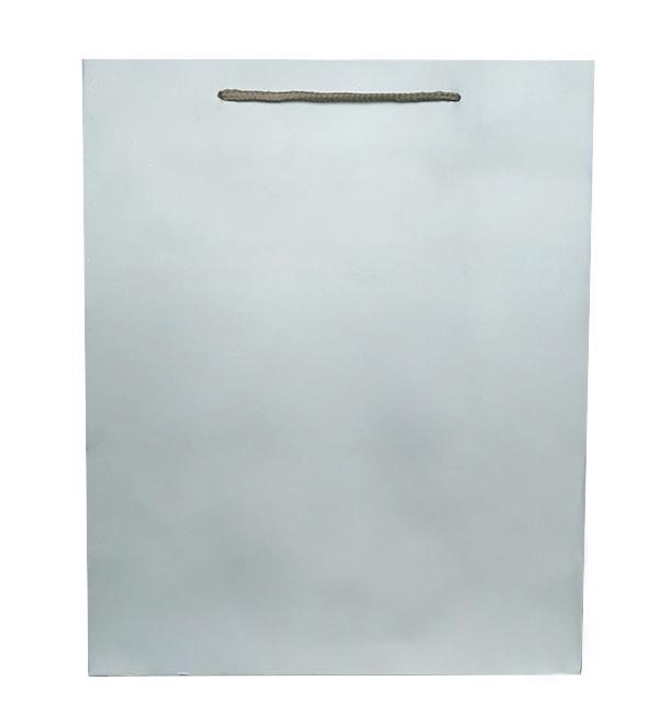 Подарочный пакет ламинированный картон 26x12x32 см Gray
