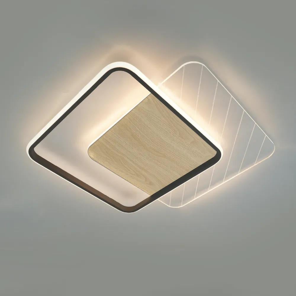 Люстра светодиодная ESLLSE AMATO 60W/2S/APP/505x505x52/220V/IP20 Black/White/Wood/Clear (27712906)