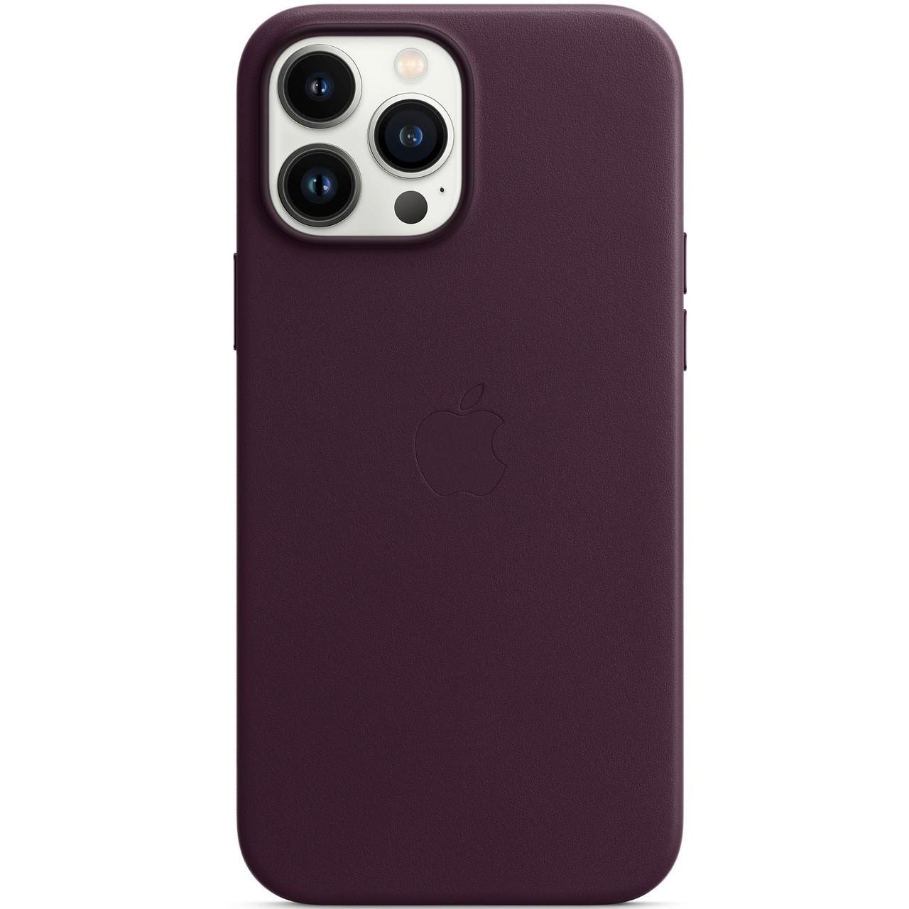 Кожанный чехол-накладка Apple Leather Case with MagSafe for iPhone 13 Pro Max, Dark Cherry (HC) - фото 3