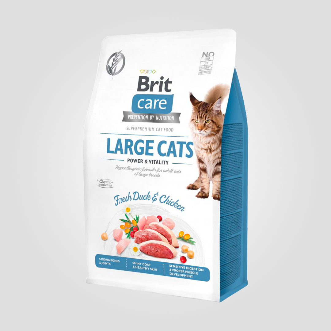 Корм сухий для кішок Brit Care Large Power& Vitality великих порід качка та курка 400 г (20504460)