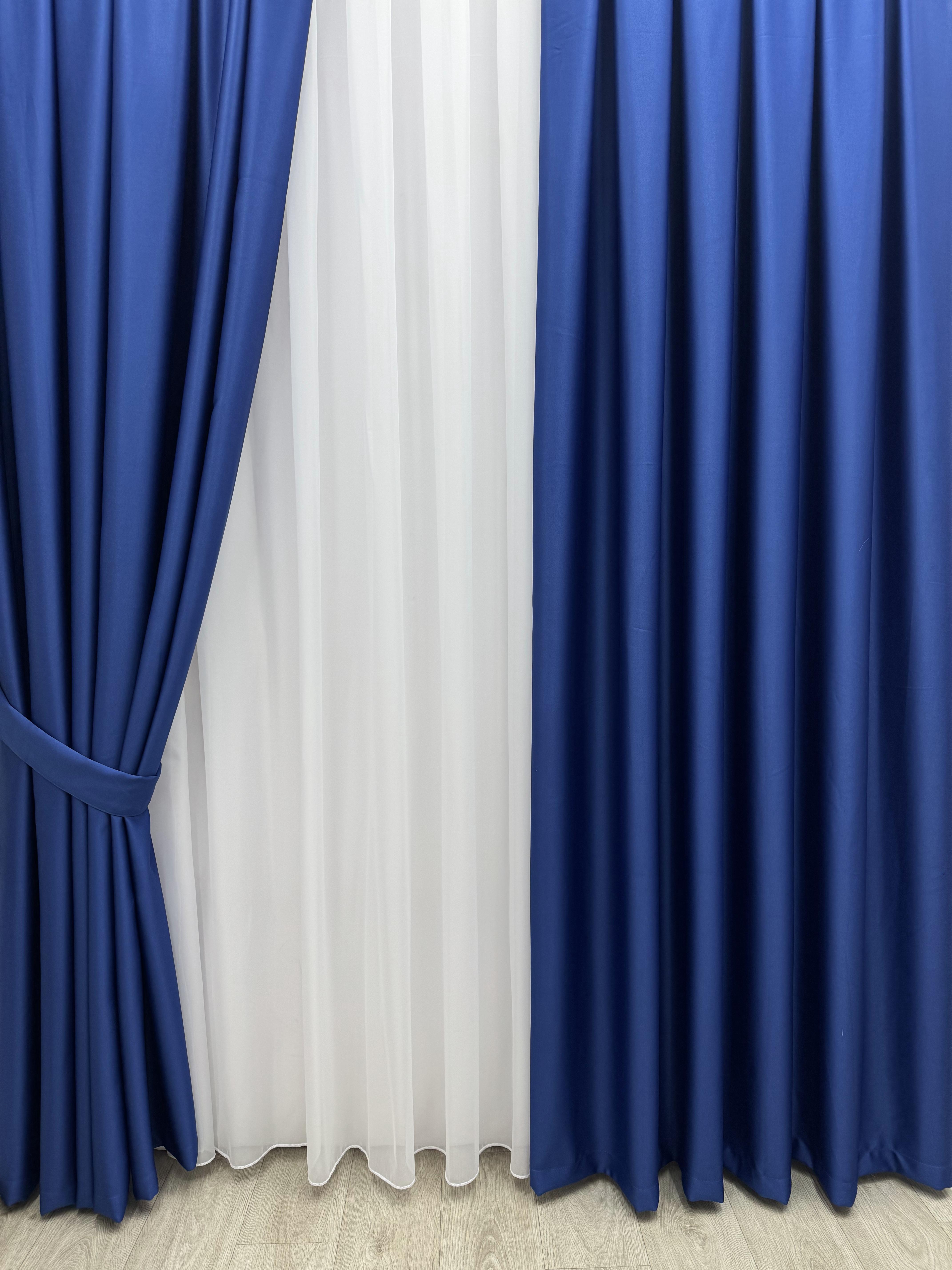 Штора блекаут на тасьмі 6 см 300х280 см Темно-синій (11916930)