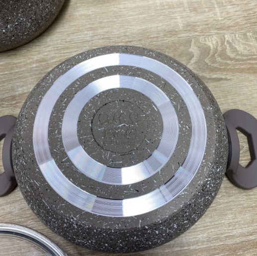 Набір каструль OMS з антипригарним покриттям 6 пред. Коричневий (3027) - фото 5 Набір каструль OMS з антипригарним покриттям 6 пред. Коричневий (3027) - фото 5