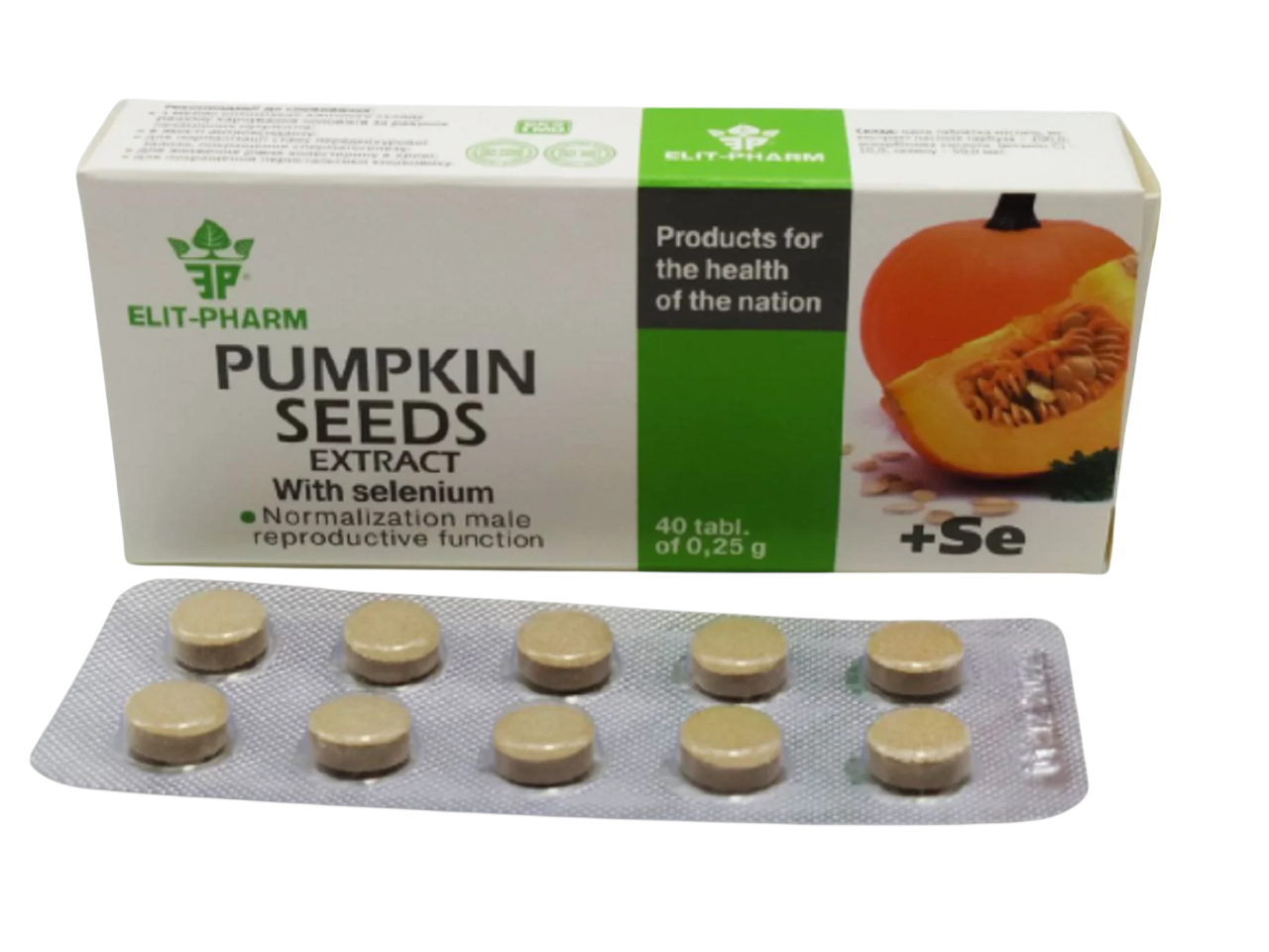Экстракт семян тыквы с селеном Элит-Фарм 40 табл. (1004684027)