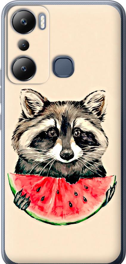 Чехол на Infinix Hot 20i Енотик с арбузом (4605u-2964-42517)