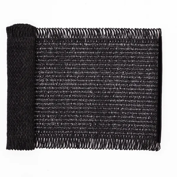 Доріжка раннер для сервірування столу Fringe 120х30 см Чорний