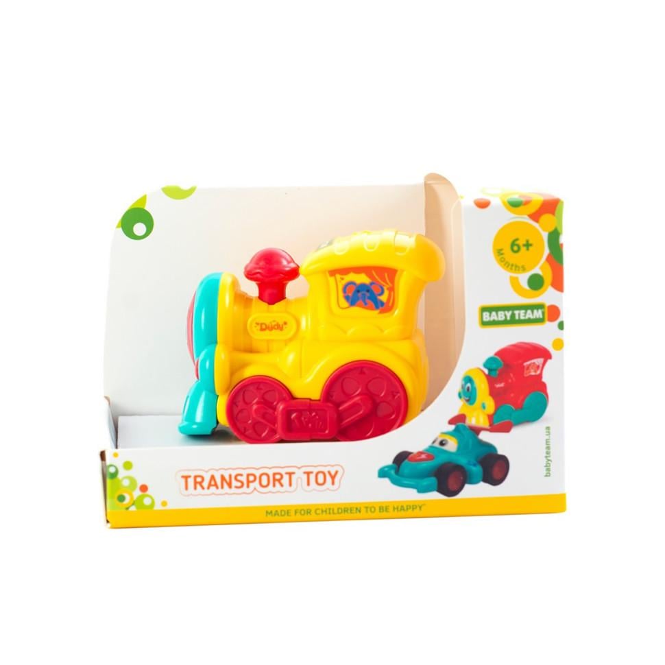 Інерційний поїзд Baby Team для дітей від 9 місяців Різнокольоровий (IM-176-M-651)