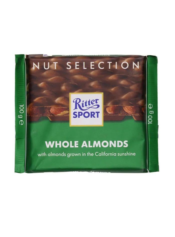 Шоколад Ritter Sport Nut Selection молочний з цільними мигдальними горіхами 100 г