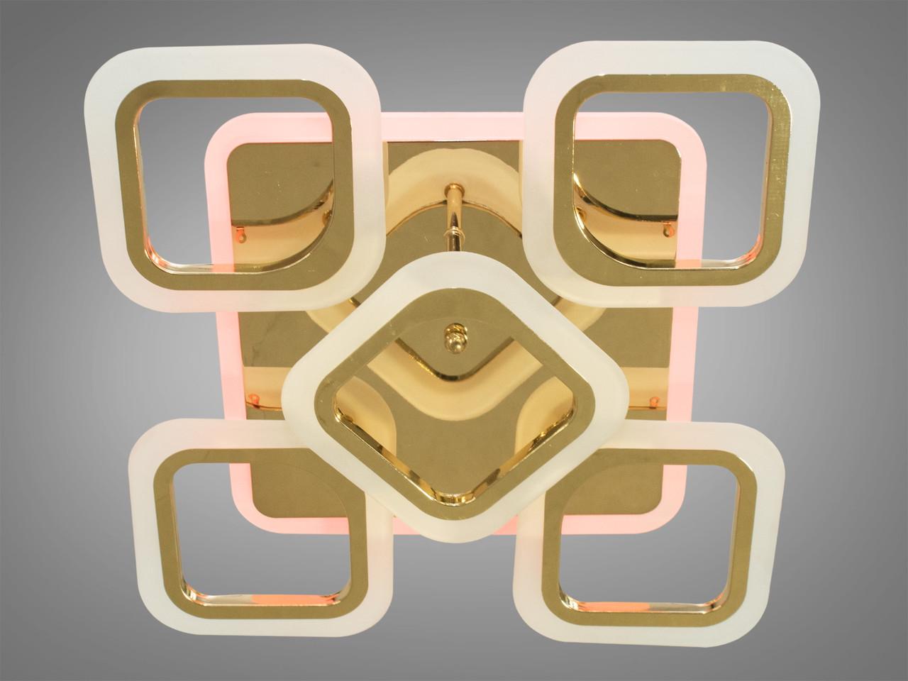 Люстра для спальни с пультом и подсветкой AS8060-4+1G-LS 80W на 12м2 Золотой (1506249260) Люстра для спальни с пультом и подсветкой AS8060-4+1G-LS 80W на 12м2 Золотой (1506249260)