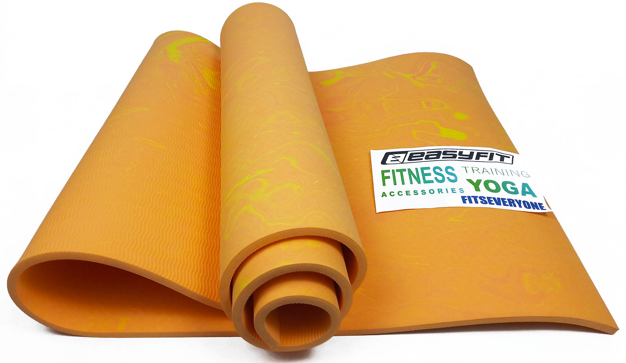 Коврик для йоги EasyFit PER Premium Mat 183х61 см Оранжевый (EF-PER8Or) - фото 3