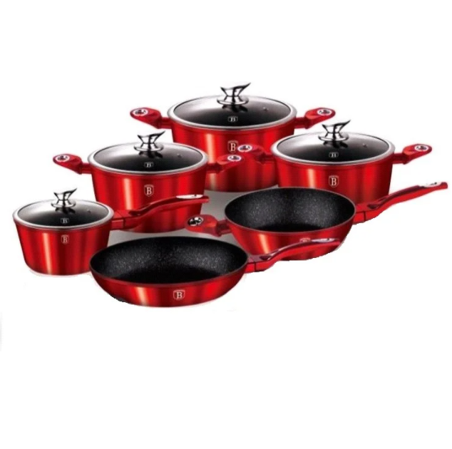 Набір посуду Benson BN-335 з 10 пр. Червоний