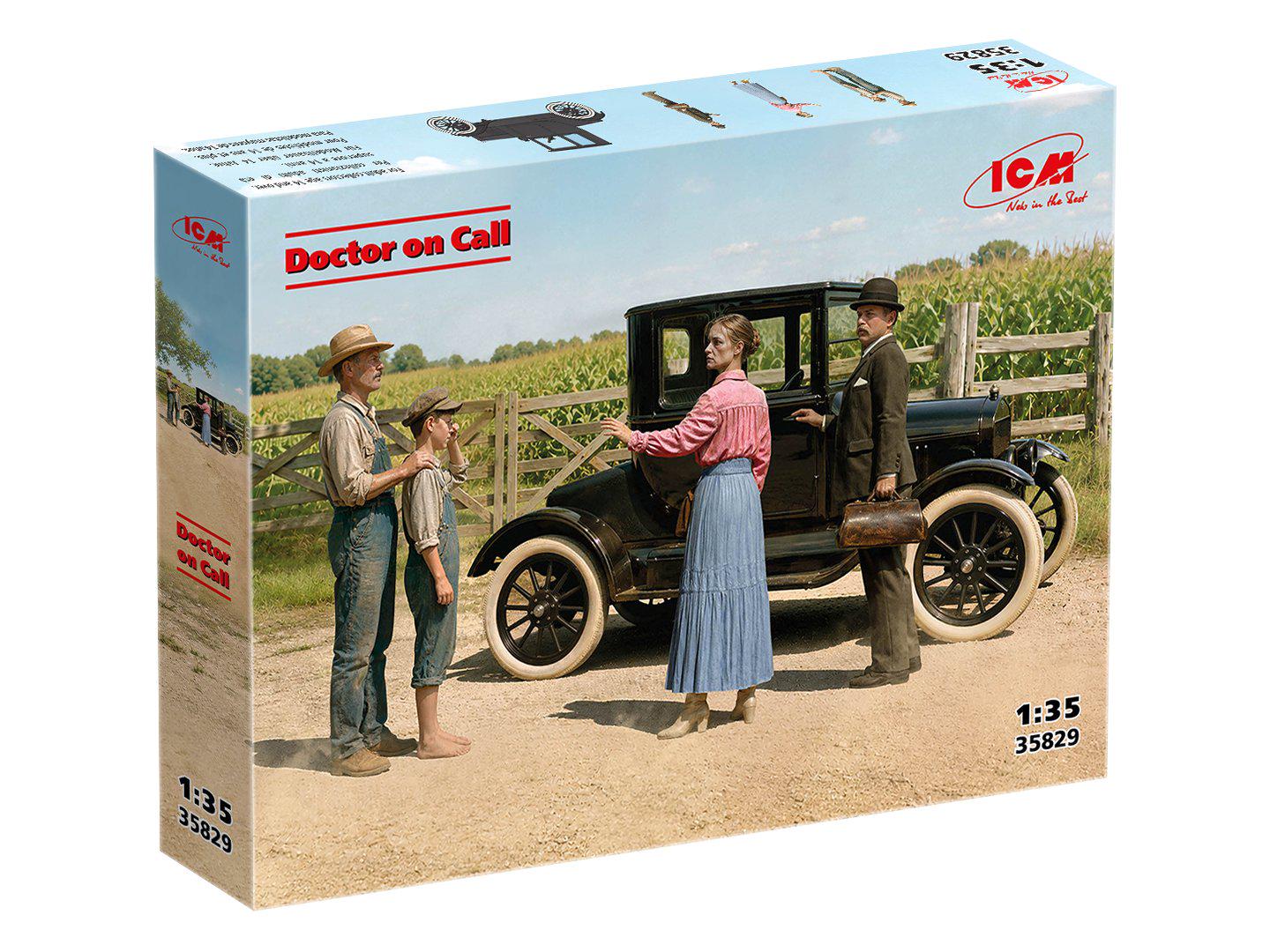 Збірна модель ICM автомобіль Model T Doctors Coupe Лікар за викликом масштаб 1:35 (35829)