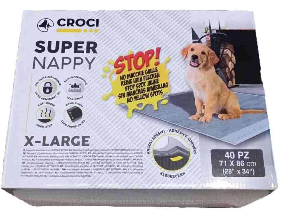 Пелюшки для собак одноразові Croci Super nappy з активованим вугіллям 71x86 см 40 шт. (2154572674)