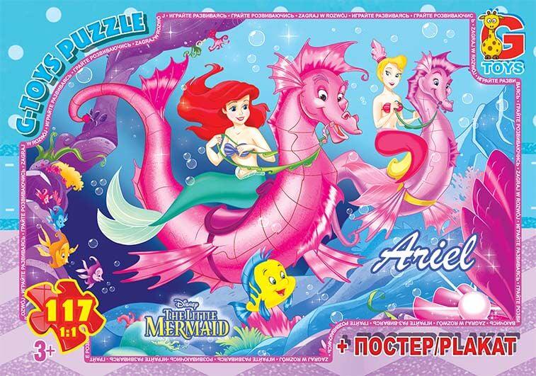 Пазл G Toys Русалочка 117 элементов с постером в коробке (111663)