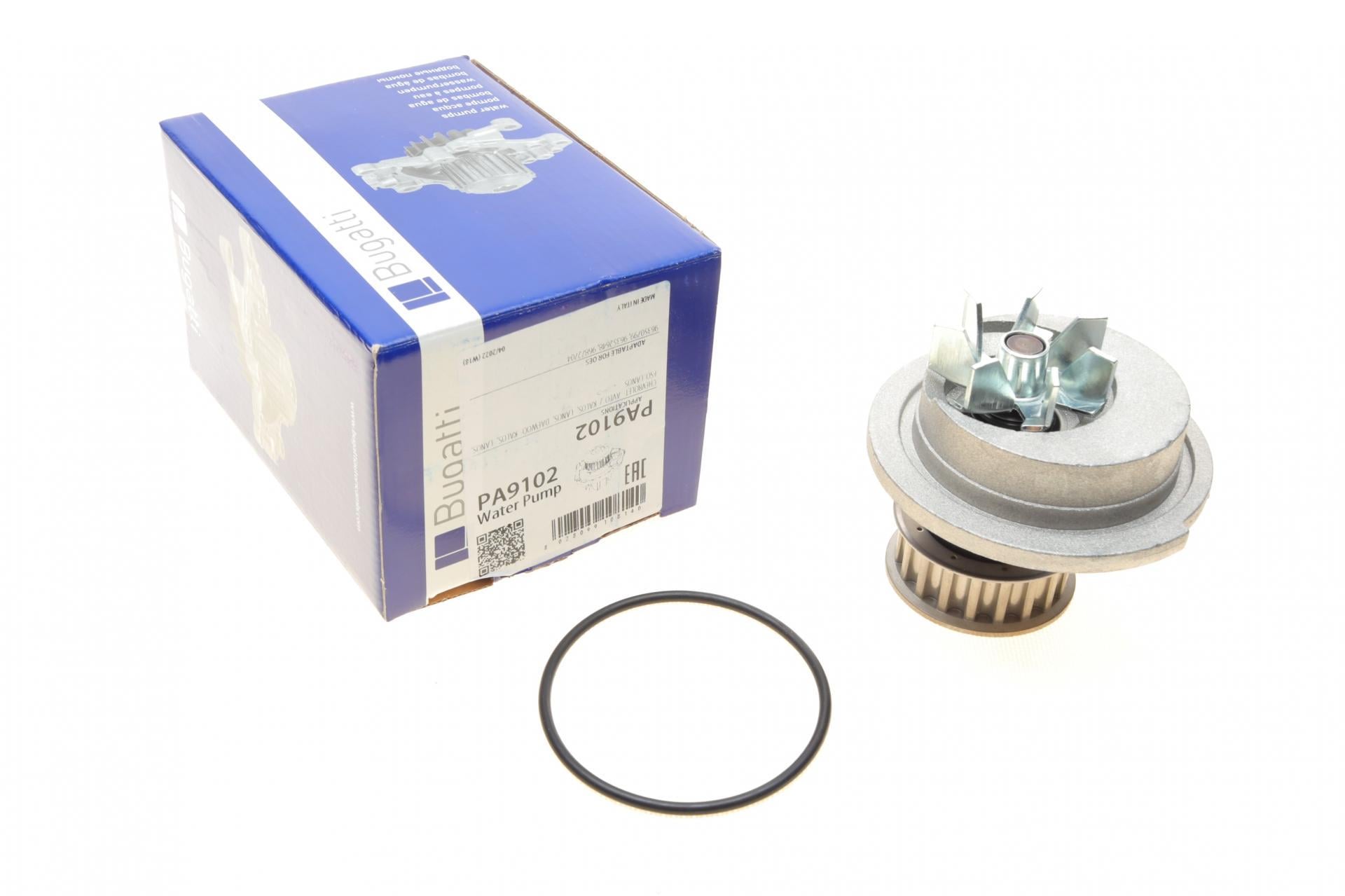 Водяна помпа Bugatti Chevrolet Aveo 1.4/1.5 05-/Daewoo Lanos 1.3/1.5 97- B/B 7 лопастей (PA9102)
