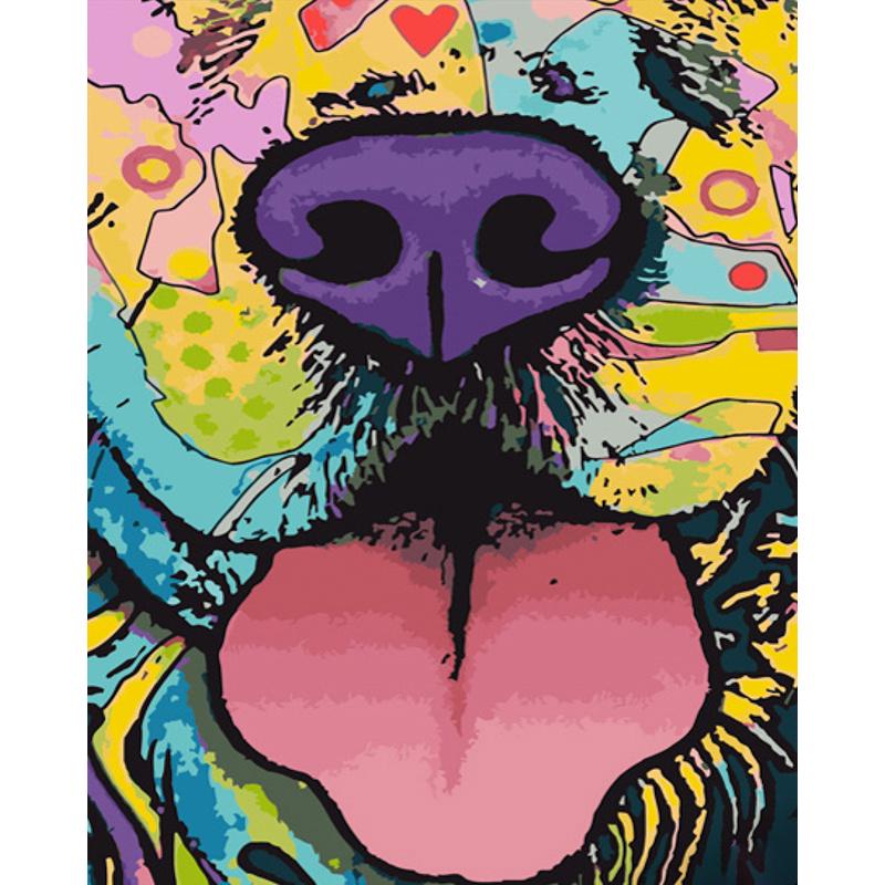 Картина по номерам Strateg Премиум Собачий носик 40х50 см (GS624)