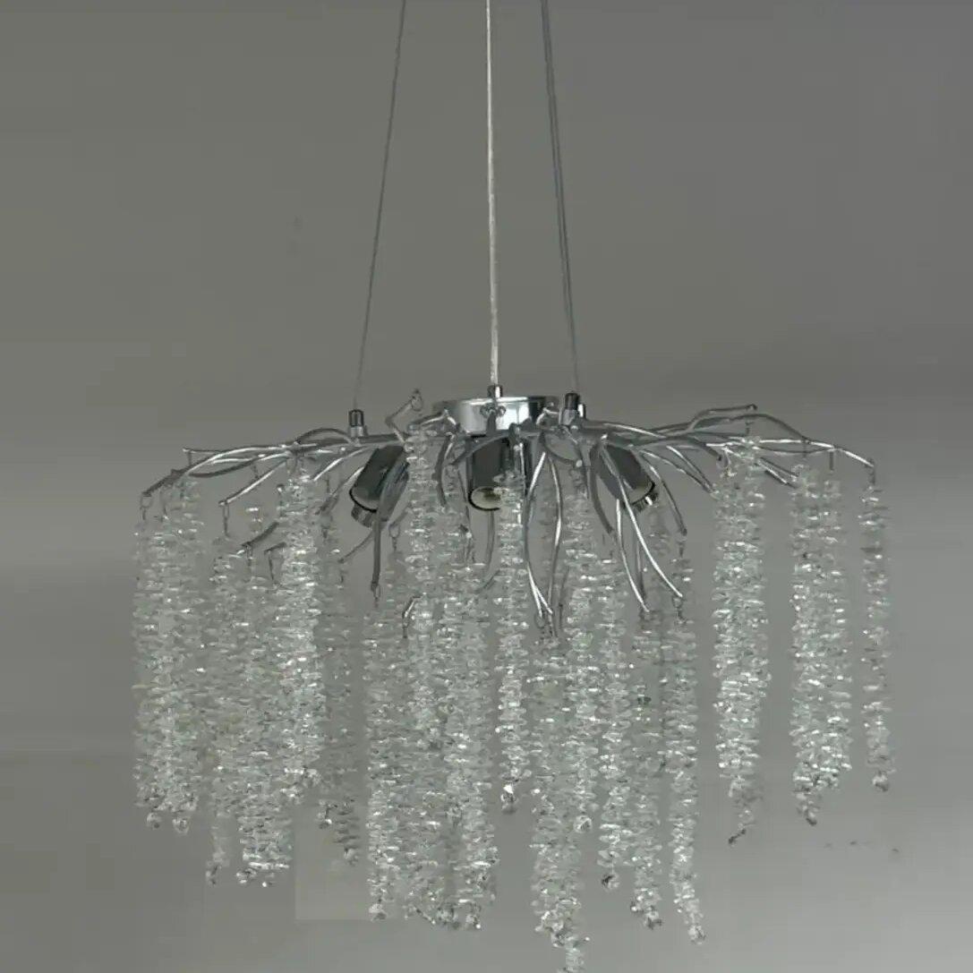 Люстра Sirius с хрустальными подвесами под двенадцать ламп G9 Хром (WM-7003/800)