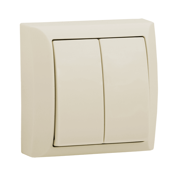 Вимикач накладний LXL TERRA 2208 2 клавіші Cream