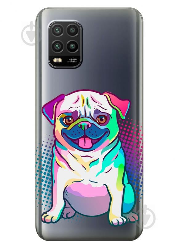Силиконовый чехол iSwag для Xiaomi Mi 10 Lite Мопс (KS2285)