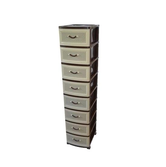 Комод R-Plastic Life 8 ярусов 360х440х1620 мм Коричневый (14-46-10236) Комод R-Plastic Life 8 ярусов 360х440х1620 мм Коричневый (14-46-10236)