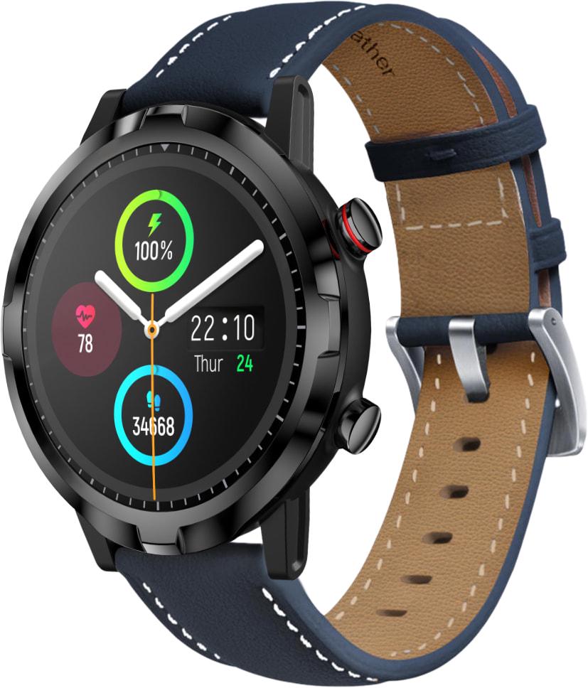Ремешок кожаный Folsa для Haylou Smart Watch RT LS05S Dark Blue (31561-5D)