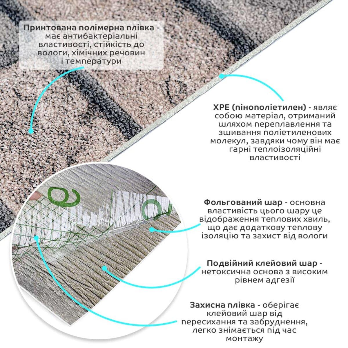 Обои самоклеящиеся катериновлавские кирпичи 2800х500х2 мм Коричневый SW-00001786 - фото 2