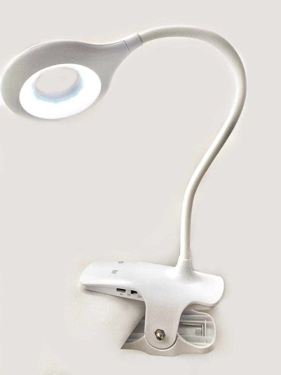 Лампа аккумуляторная LED 3 цветовые температуры с 3 режимами на прищепке USB Li-ion 1800 mAh 3W Белый (1775640898) - фото 2 Лампа аккумуляторная LED 3 цветовые температуры с 3 режимами на прищепке USB Li-ion 1800 mAh 3W Белый (1775640898) - фото 2