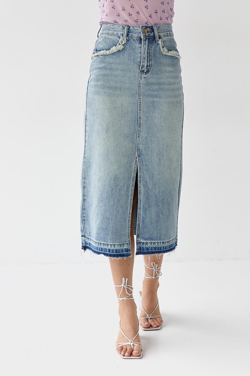 Юбка с разрезом S Голубой (10431329) Юбка с разрезом S Голубой (10431329)