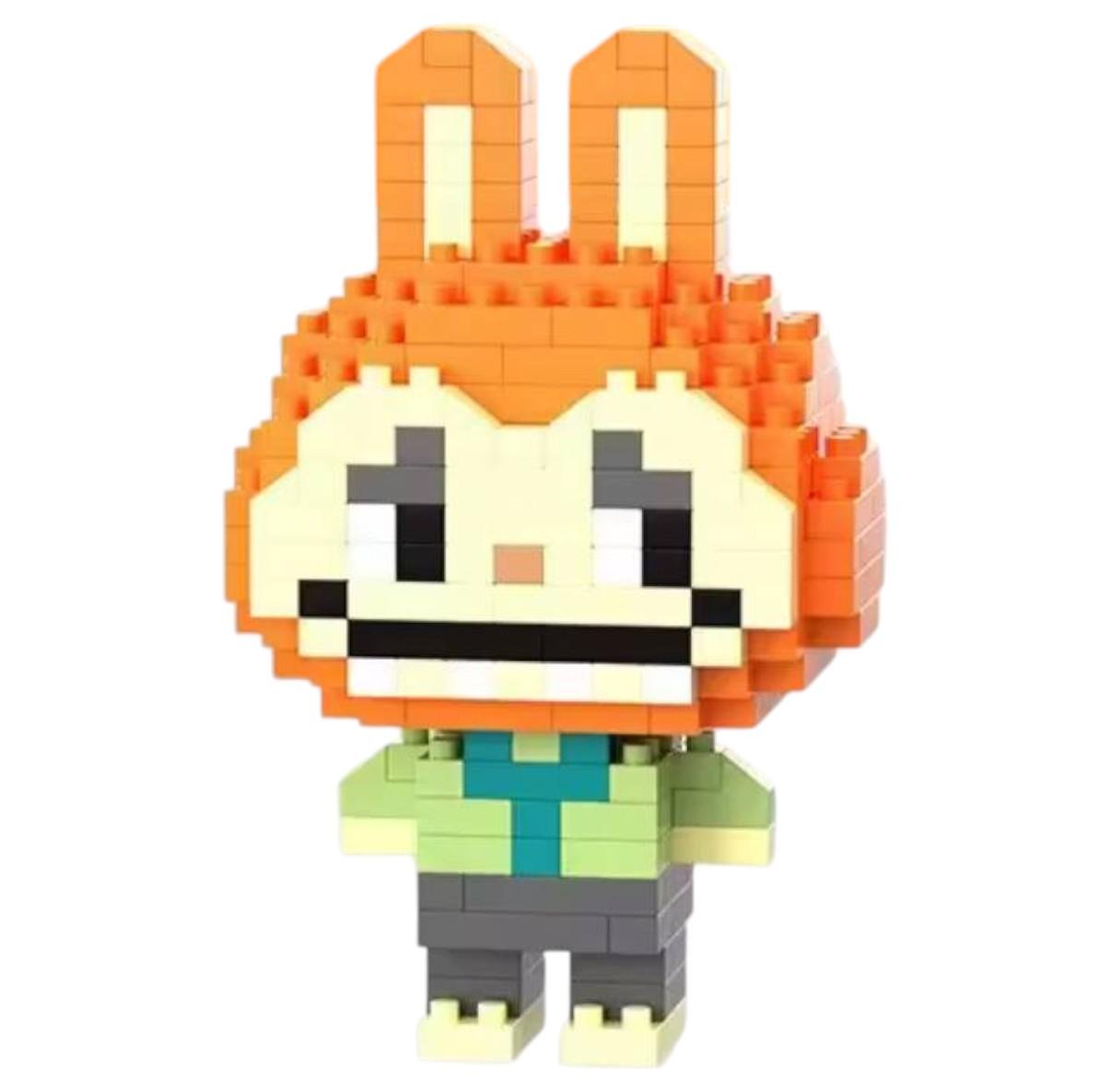 Конструктор для детей пластиковый 3D Bricks Лабубу мини блоки 250 деталей 8 см Оранжевый (28794917)