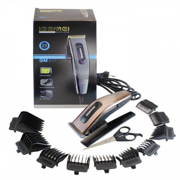 Машинка для стрижки волос GEMEI GM-837 проводная профессиональная от сети