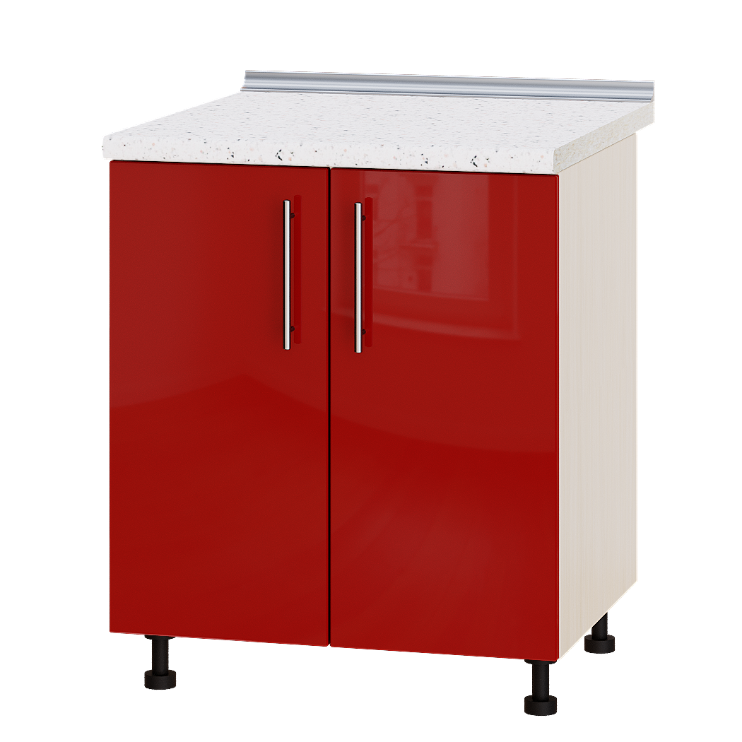 Шкаф нижний Эверест Модерн модуль Низ Н82-700 70х47х85 см Красный глянец/Дуб Молочный (05473)