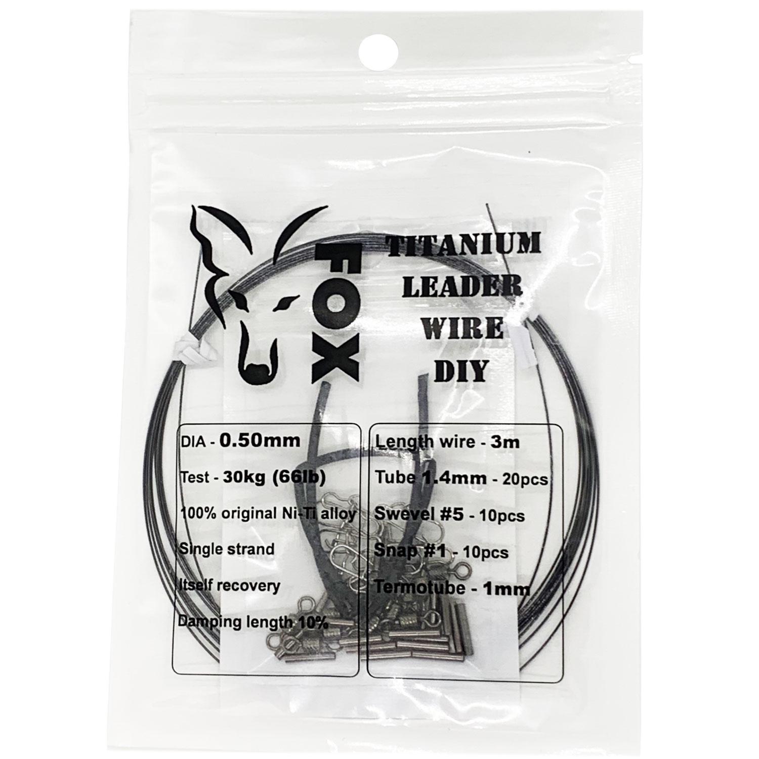 Повідець FOX Titanium Leader Leader Wire DIY комплект для виготовлення 0,5 мм 66 lb 30 кг 3 м (10125)