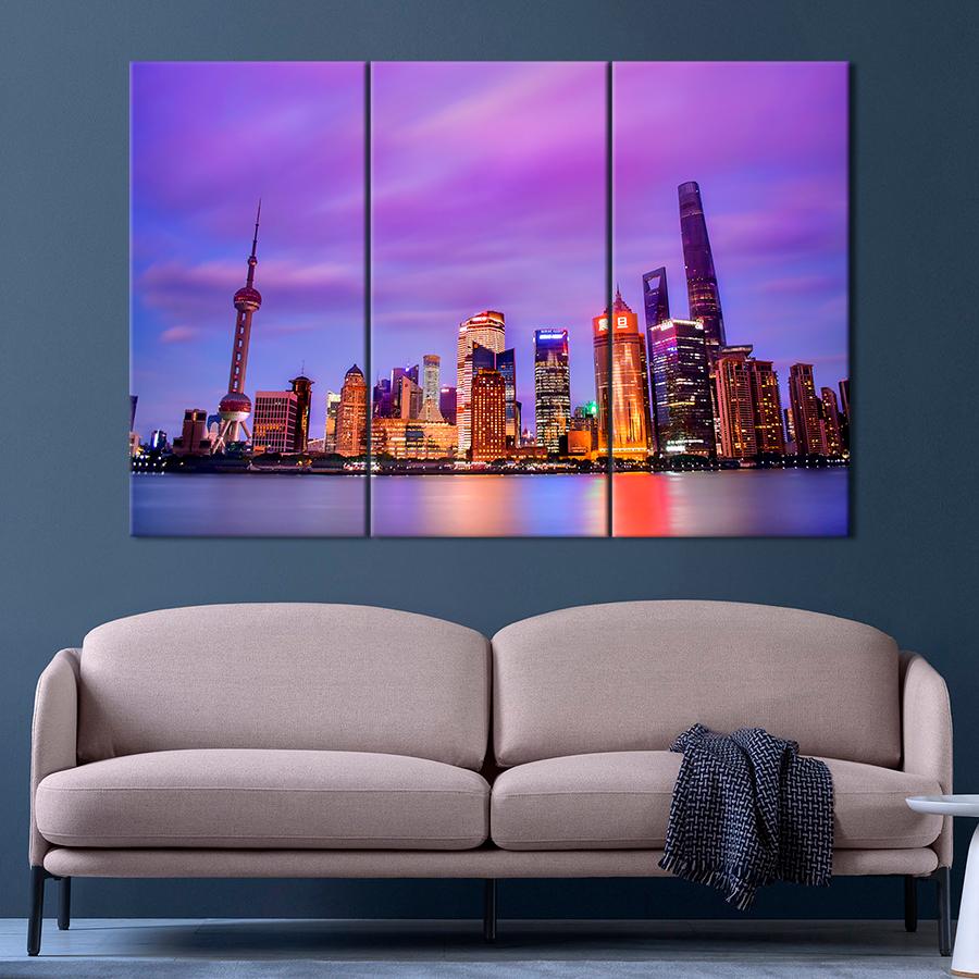 Картина город Архитектура Шанхая 78x48 см (A864-3)