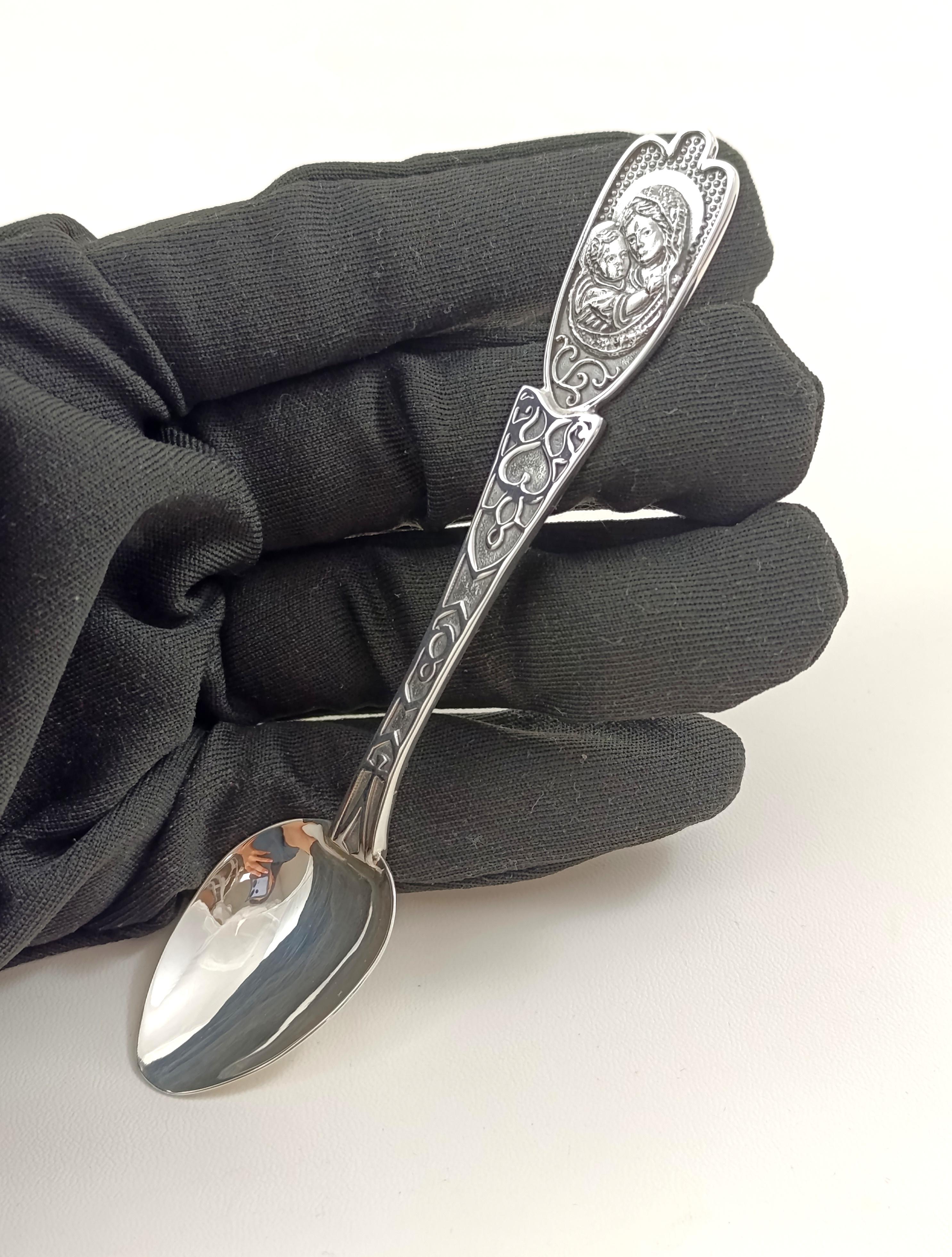 Ложка детская серебряная Богородица 925 проба 20,30 г - фото 4 Ложка детская серебряная Богородица 925 проба 20,30 г - фото 4