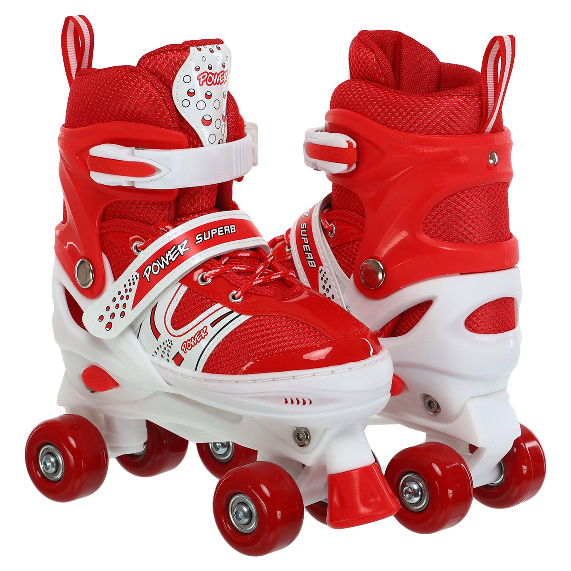 Ролики квады раздвижные Banwei SK-9454 р. 39-42 Бело-красный (SK-9454_Белый-красный_L_(39-4) - фото 4