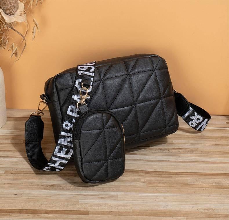 Сумка мессенджер женская с плечевым ремешком и кошельком Черный