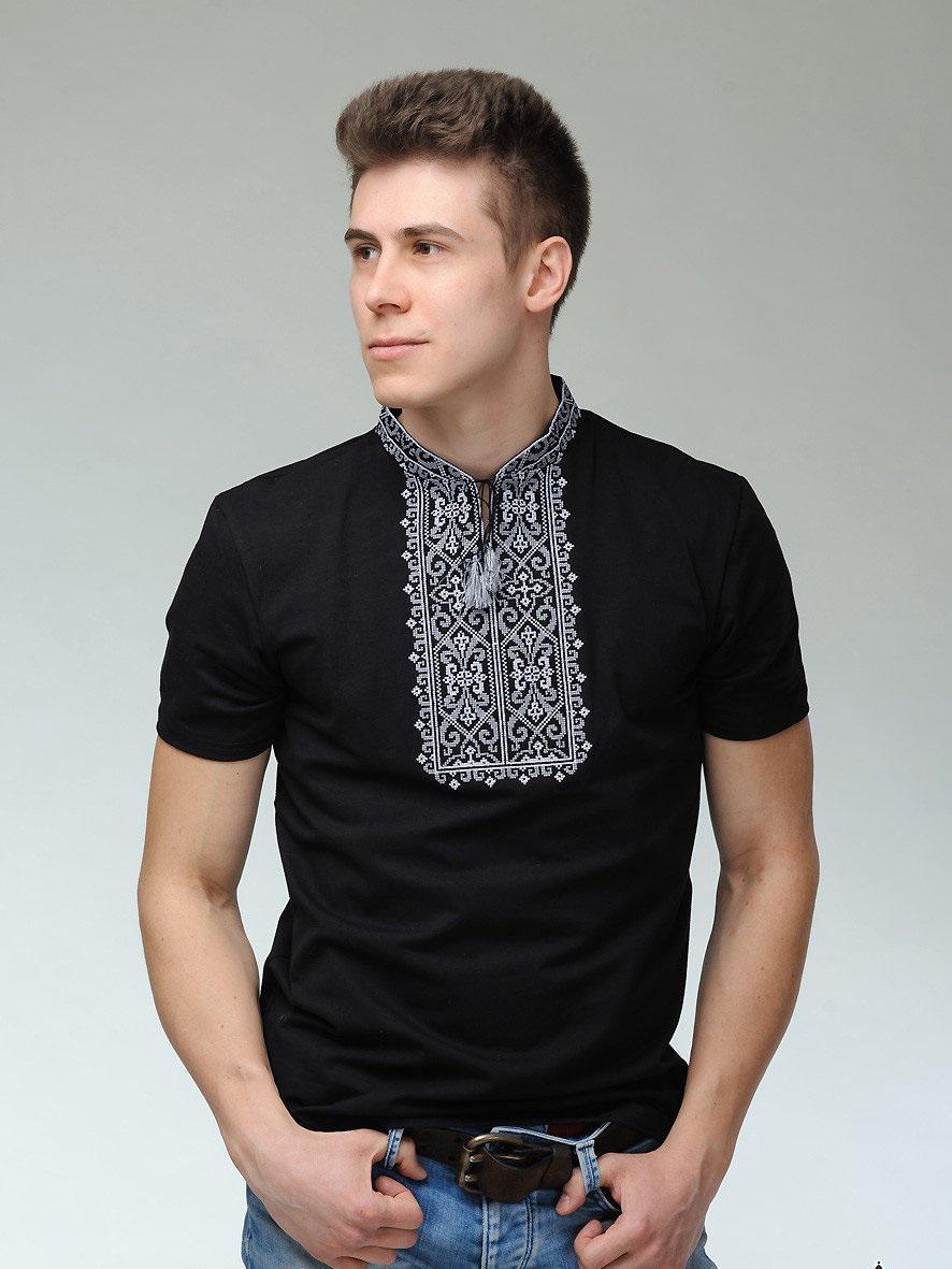 Футболка-вышиванка мужская трикотажная XL Черный (М-26-xl) Футболка-вышиванка мужская трикотажная XL Черный (М-26-xl)