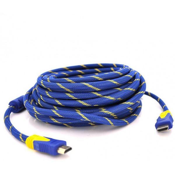 Кабель Merlion HDMI to HDMI v1,4 OD-8.0мм 1,5м Blue/Gold (YT-HDMI (M)/(M) NY/BL-1.5m)