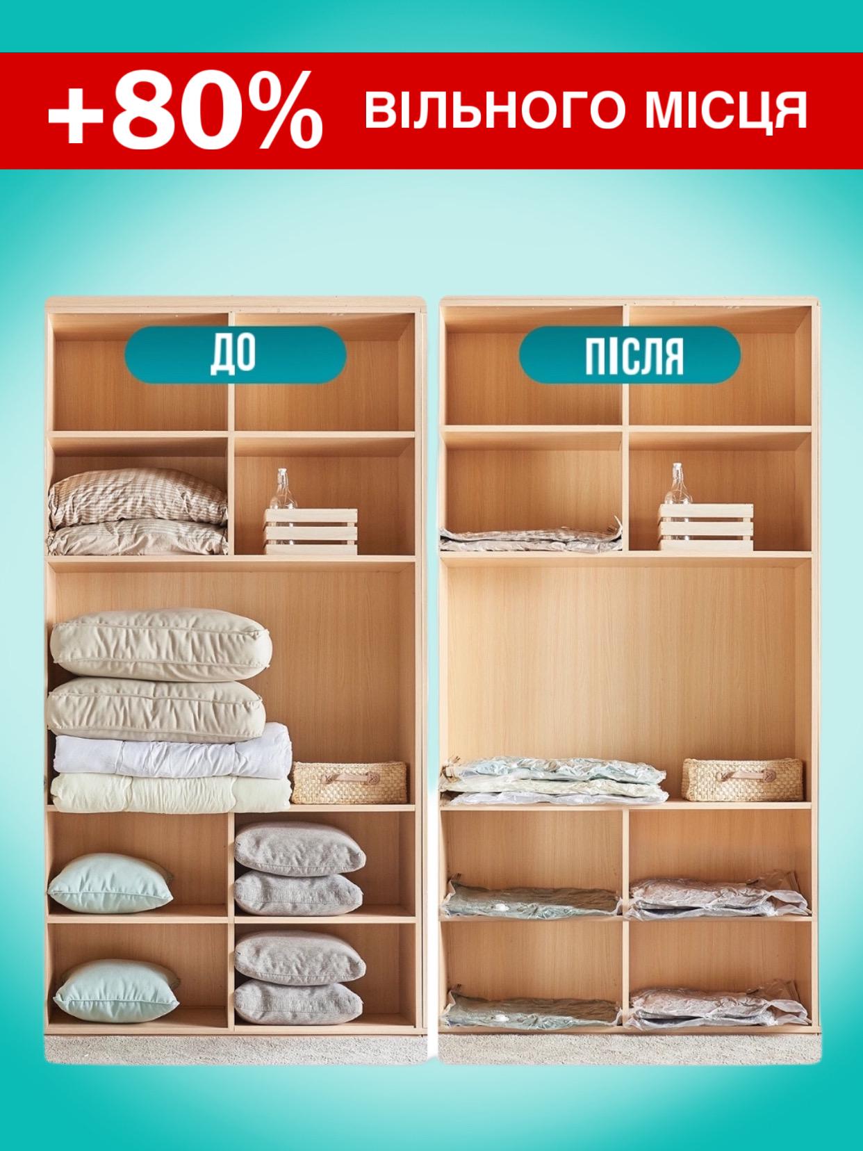 Пакеты вакуумные для одежды с насосом и клапаном 12 шт. - фото 3