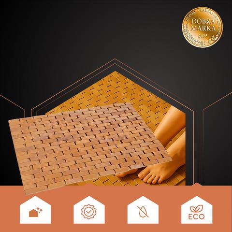 Коврик бамбуковый противоскользящий для ванной комнаты 80х50 см - фото 9