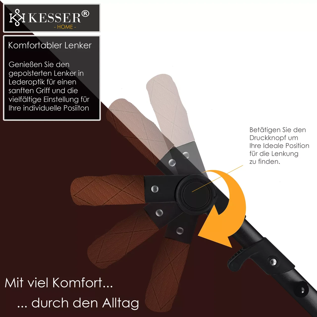 Коляска дитяча з автокріслом KESSER 3в1 94x64x119 см Бежевий/Чорний - фото 5