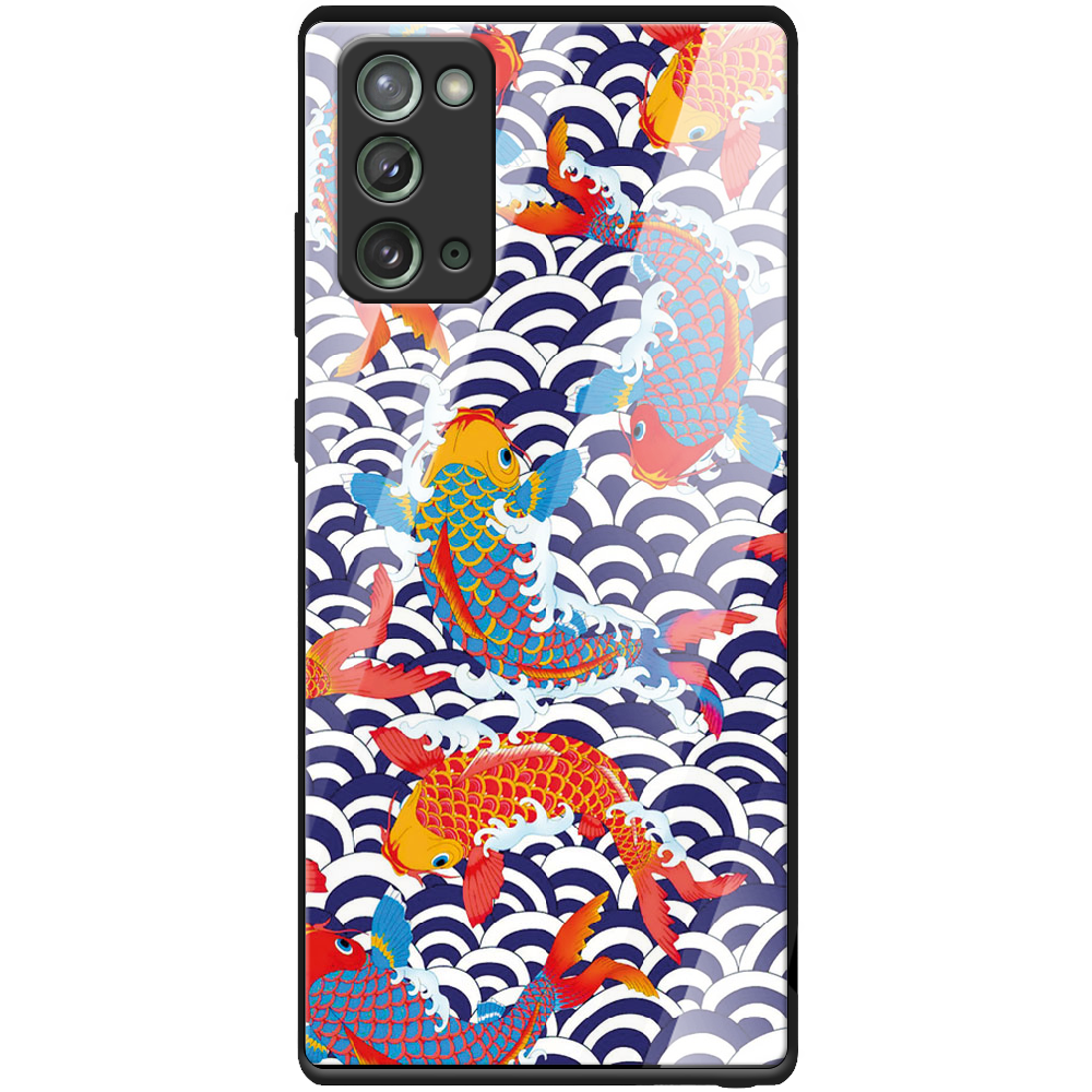 Чехол Boxface Samsung N980 Galaxy Note 20 Koi Fish Черный силикон со стеклом (40568-up2477-41112)
