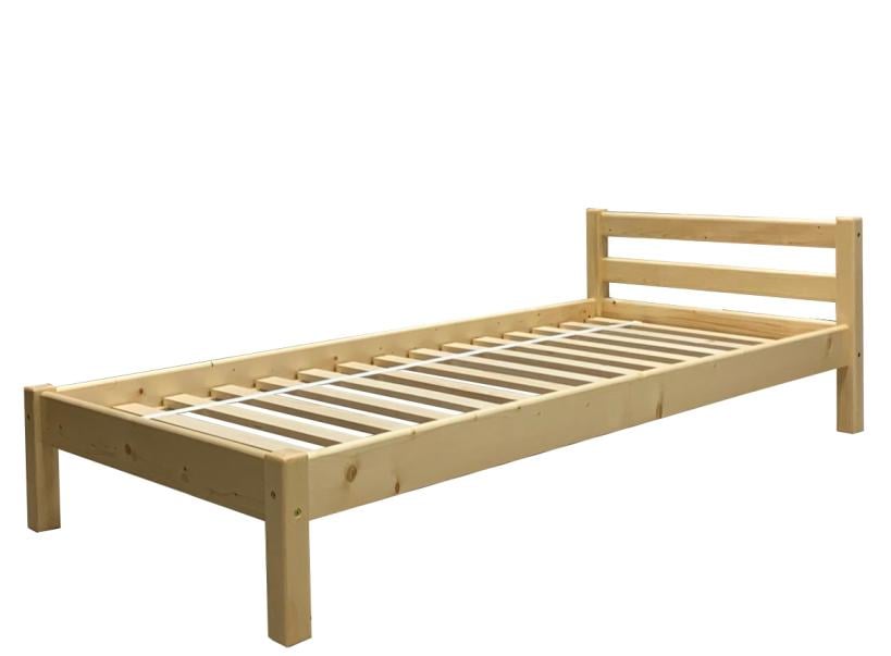 Кровать односпальная деревянная Скиф Л-140 100х190 см натуральный прозрачный лак