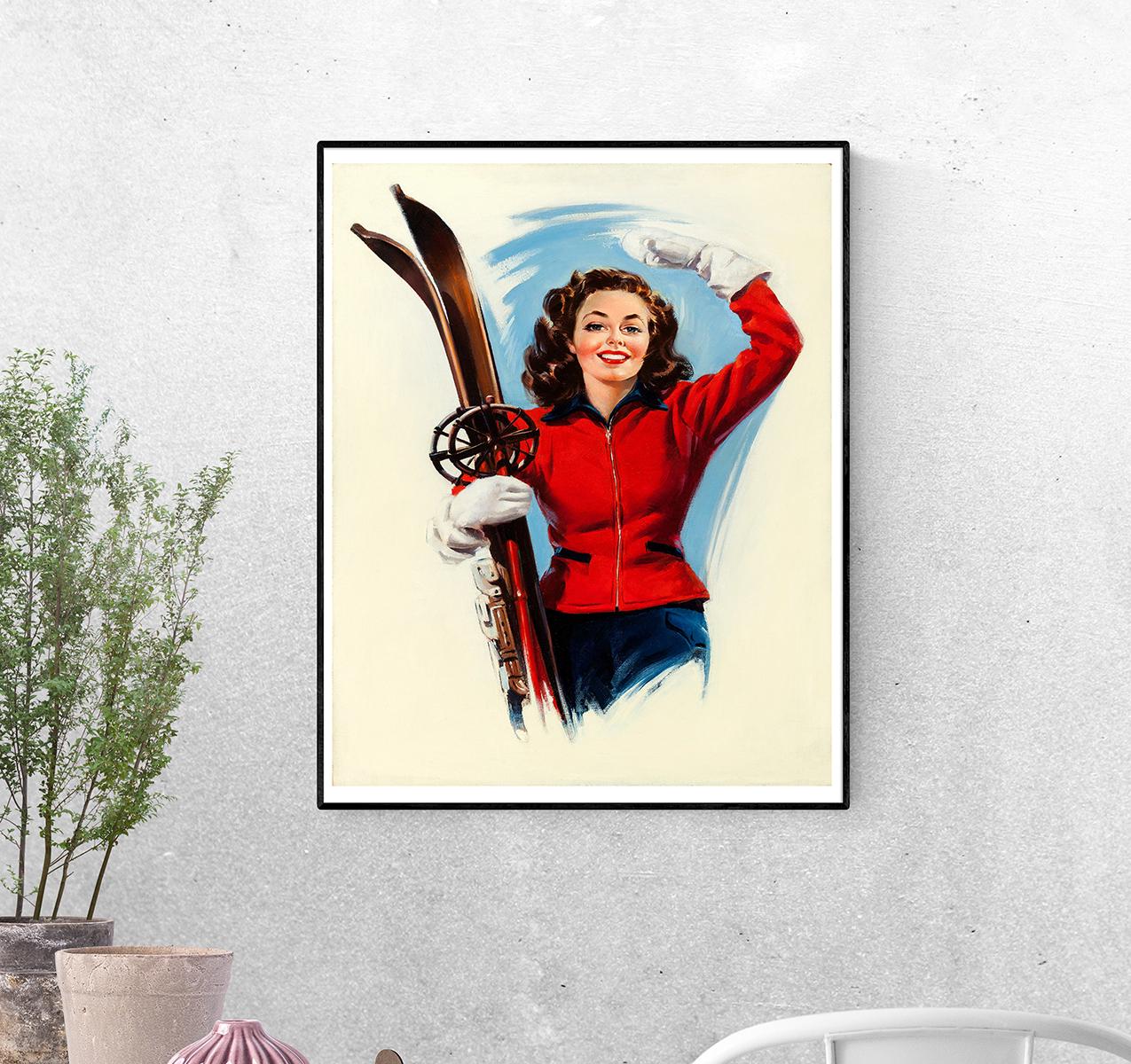 Постер Лыжница 1940 Говарда Коннолли формат А-0 (pin_up010130_Poster)