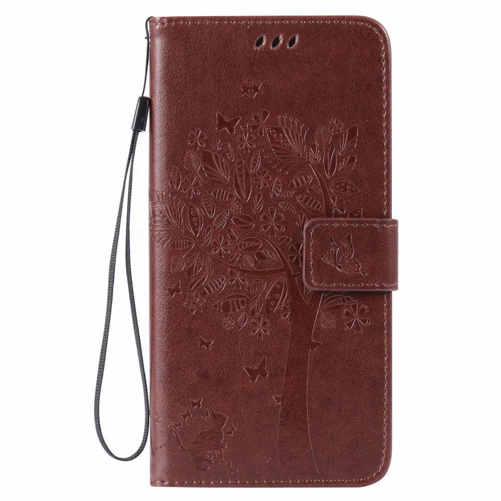 Чехол для Xiaomi Redmi Note 9S (рисунок кот и дерево) Brown (15592-30)