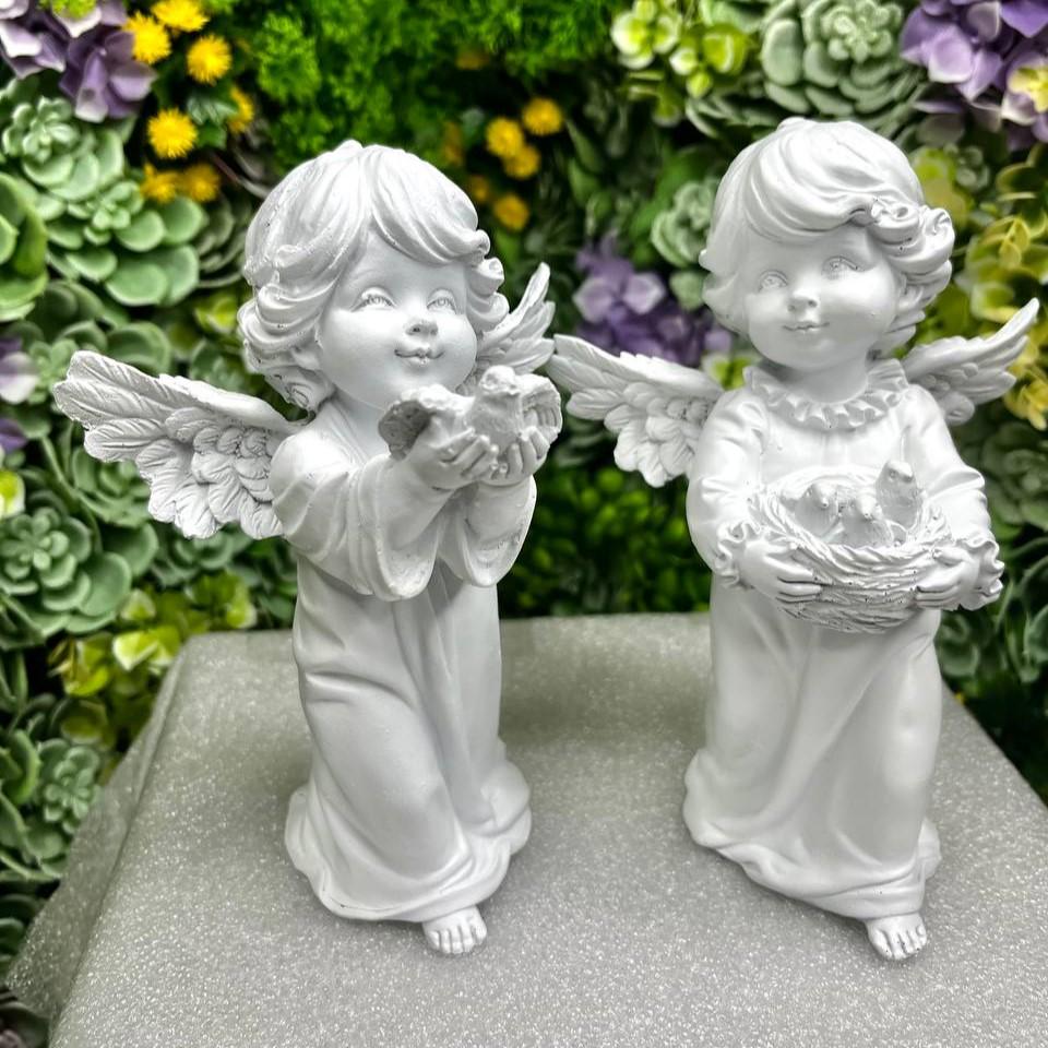 Фігурки Янголятко з гніздом 17x12x8 см і Янгол з голубом (17x12x8 см (29614594)